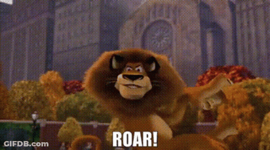 Amazing Madagascar Lion Roar Fireworks GIF