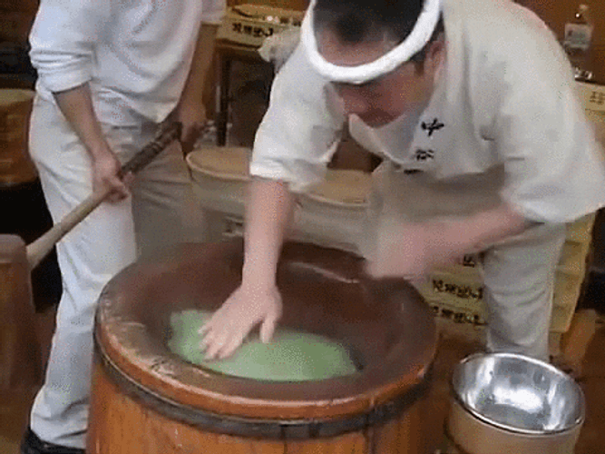 Amazing Mochi Pounding Process GIF