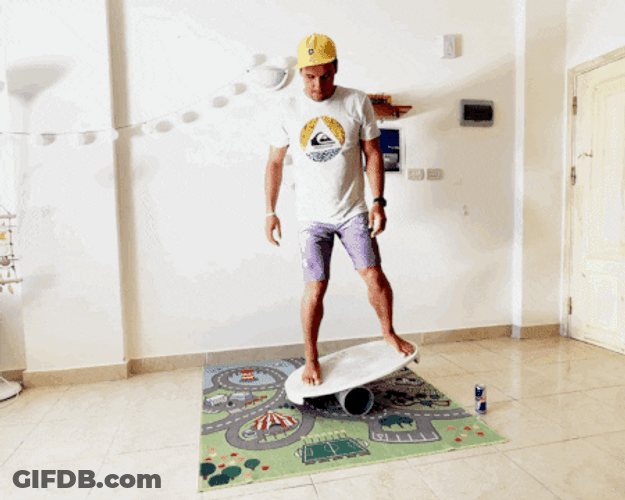 Amazing Paddle Board Balance Beam Moves GIF