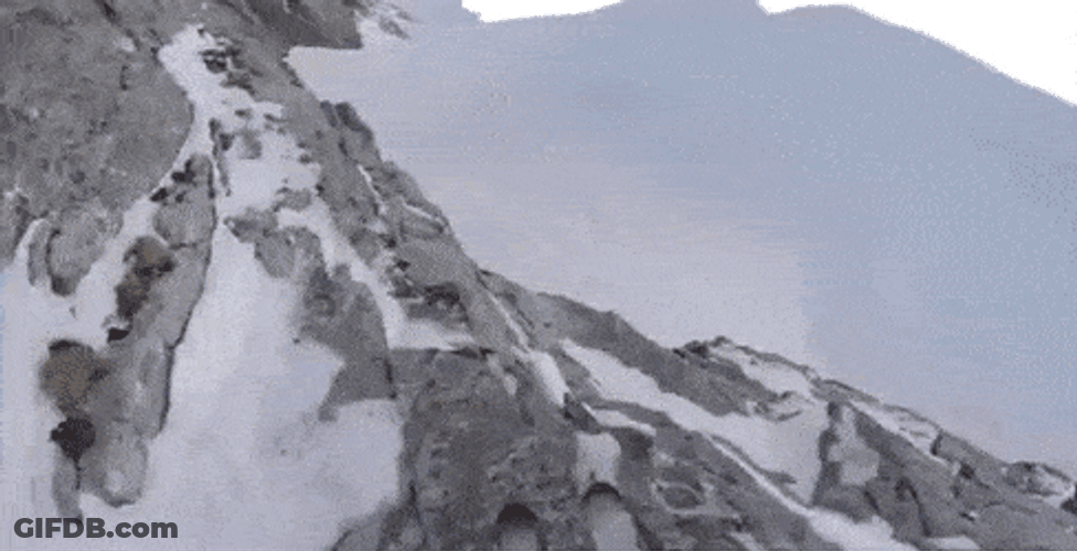 Amazing Skiing POV Cave GIF