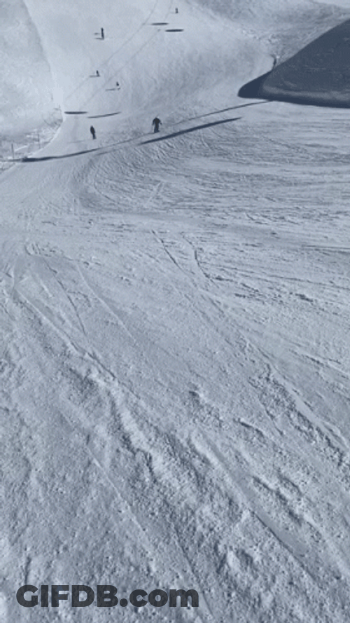 Amazing Skiing Snow Slide GIF