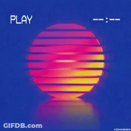 Amazing Synthwave Amber Sun GIF