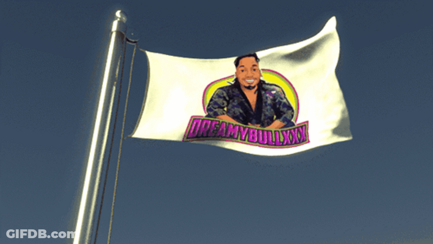 Ambatukam Photo On Fluttering White Flag GIF