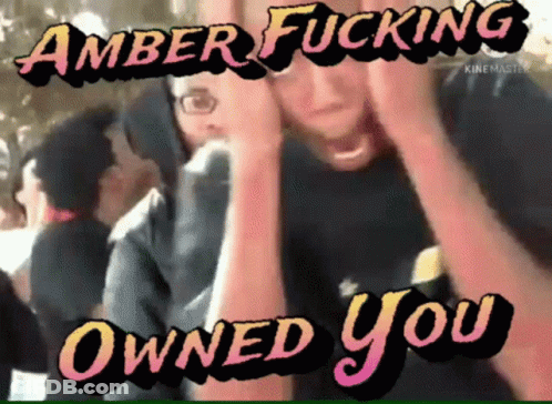 Amber Fucking Owned You Man Covering Face GIF