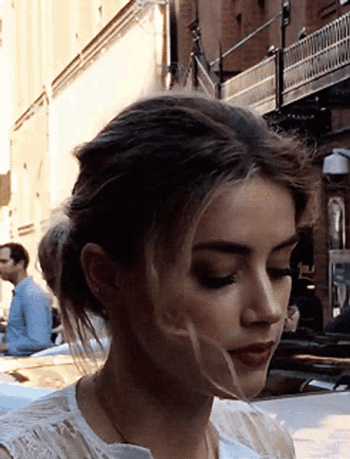Amber Heard Looking Down GIF