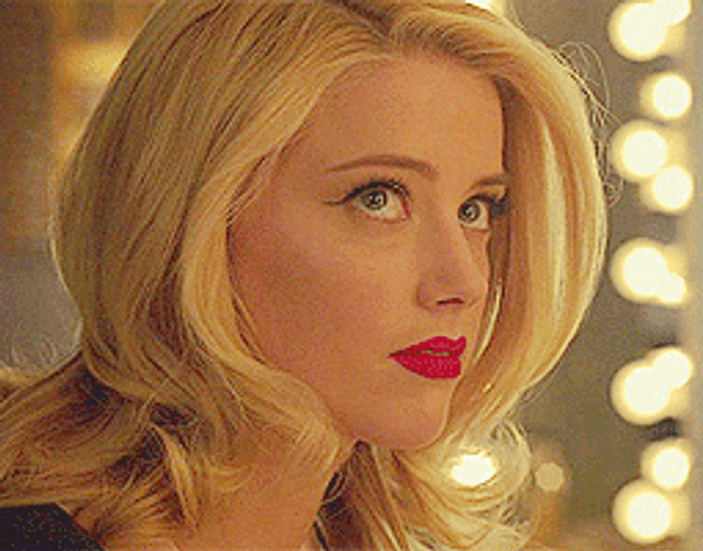 Amber Heard Looking Up Down GIF