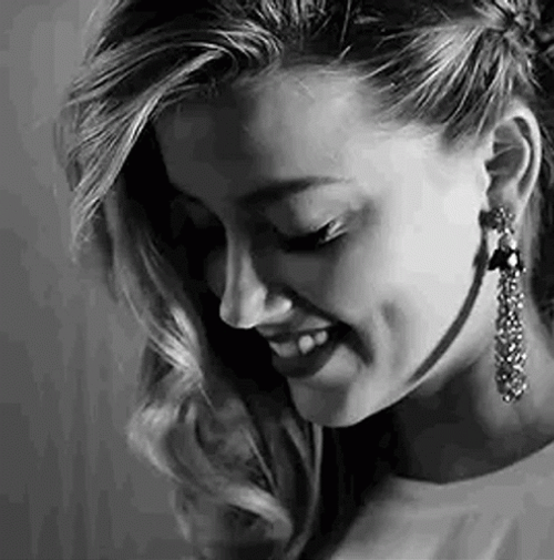 Amber Heard Smiling Up GIF
