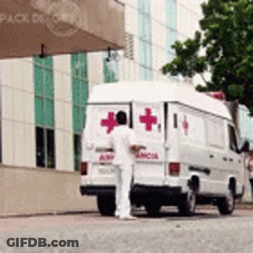 Ambulance Parked Outside Hospital GIF