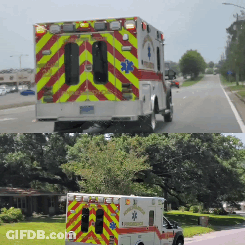 Ambulance With Emergency On Side GIF