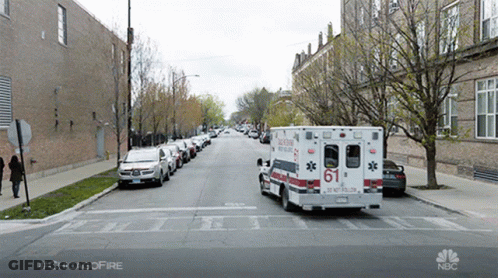 Ambulance With Number 61 GIF