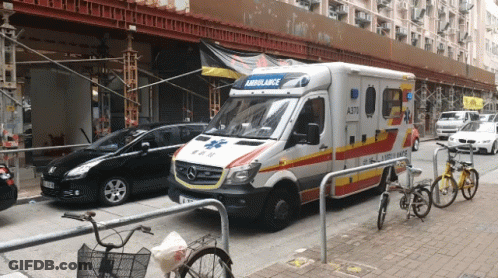 Ambulance With Number A370 GIF