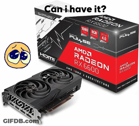 AMD Radeon RX 6600 Box With Cartoon Face GIF