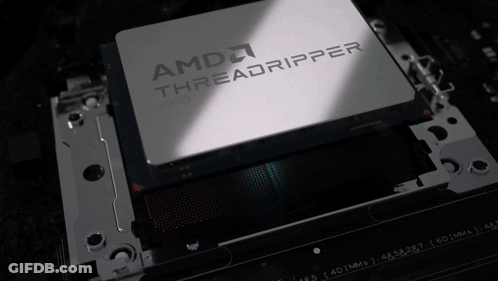 AMD Threadripper Processor On Motherboard GIF