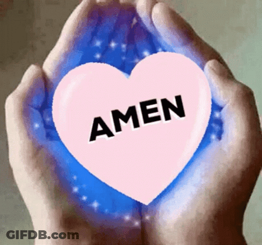 Amen Glowing Heart Hands Sticker GIF