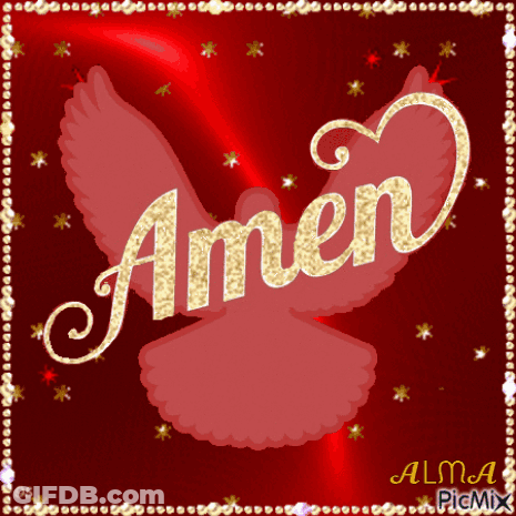 Amen On Red Background With Dove GIF