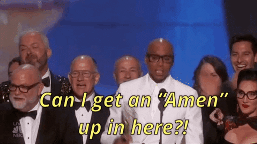 Amen RuPaul Emmy Awards Cheering GIF