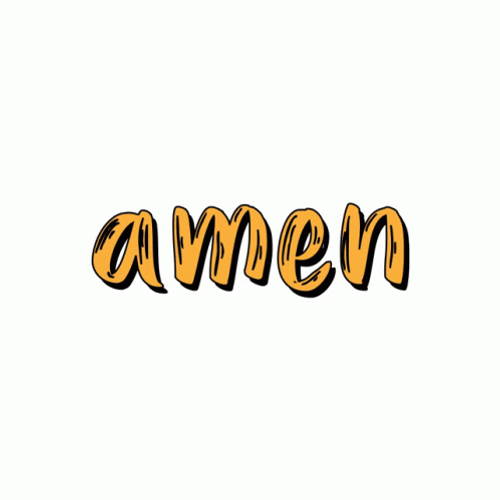 Amen Yellow Sticker Animated Text GIF