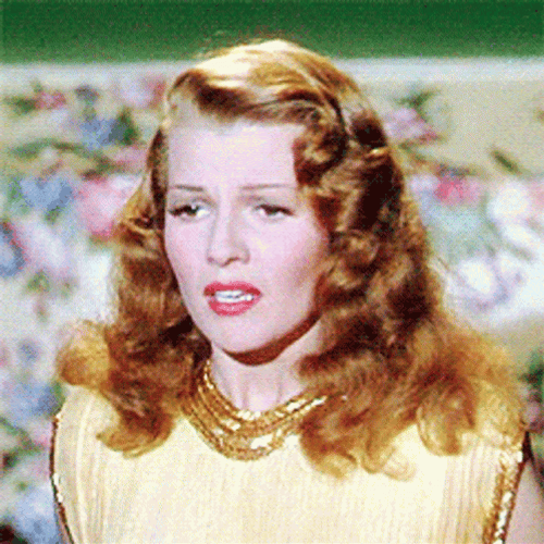American Actress Rita Hayworth Worried Expression GIF