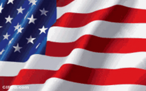 American Flag Close Up With Stars And Stripes GIF