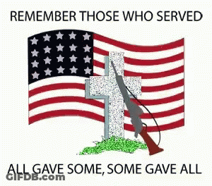 American Flag Cross Gun Remember Those Who Served GIF