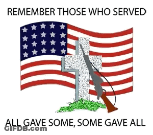 American Flag Cross Gun Remember Those Who Served GIF