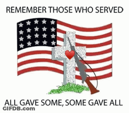 American Flag Cross Gun Remember Those Who Served GIF