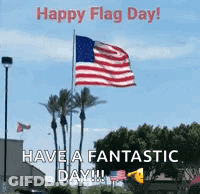 American Flag Flying For Happy Flag Day GIF