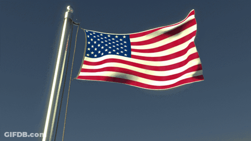 American Flag Flying In Wind GIF
