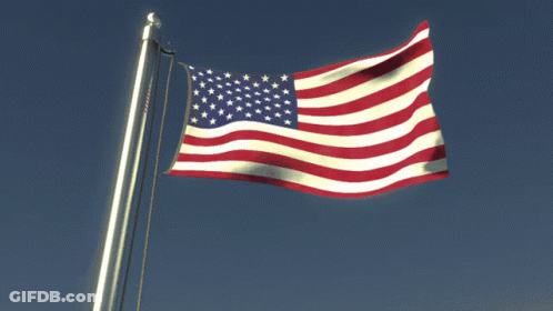 American Flag Flying In Wind GIF