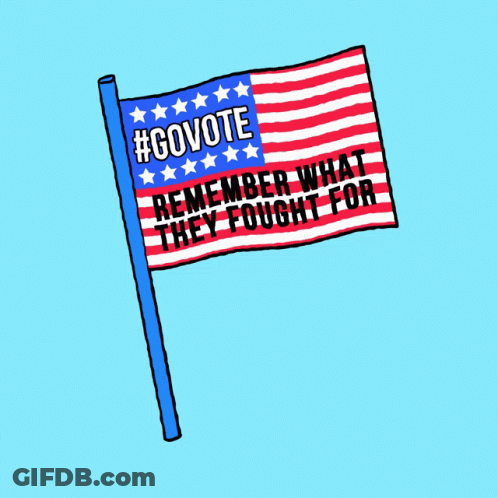 American Flag #Govote Remember What They Fought For GIF