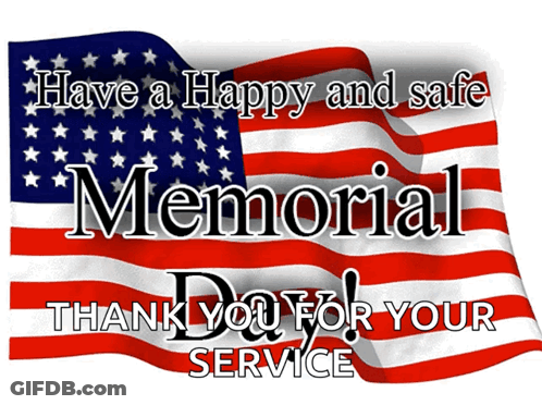 American Flag Happy Safe Memorial Day Thank You GIF