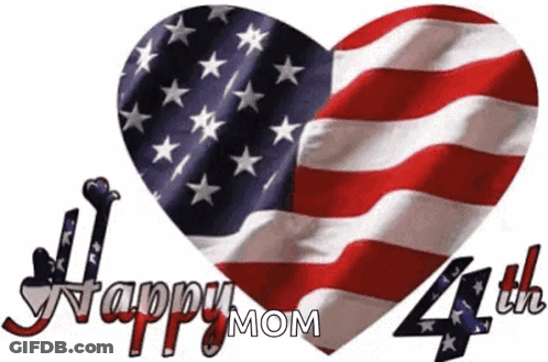 American Flag Heart Happy Mom GIF