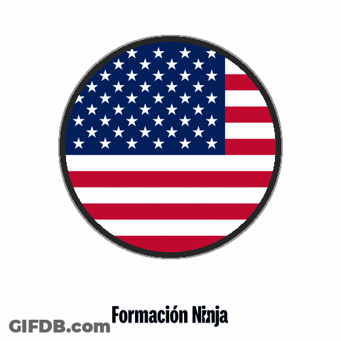 American Flag In Circle With Formacion Ninja GIF