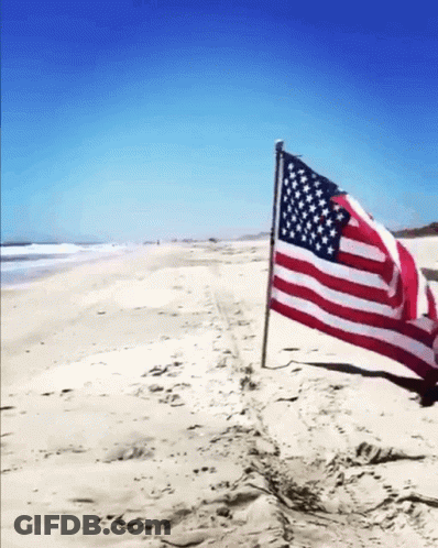 American Flag On Beach GIF