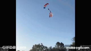 American Flag Parachute Flying GIF