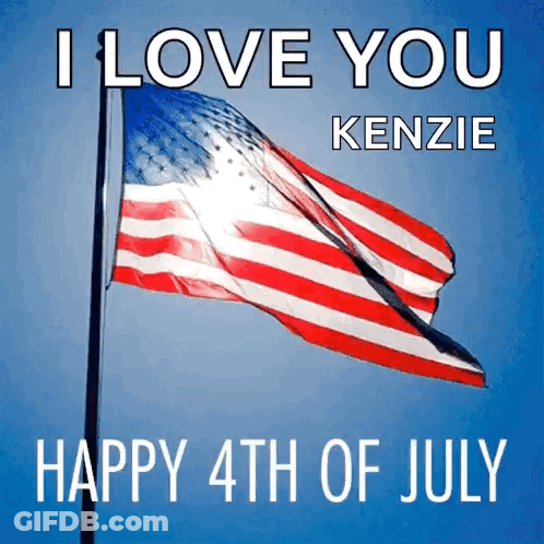 American Flag Saying I Love You Kenzie GIF