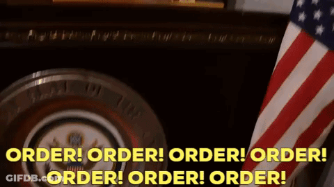 American Flag Saying Order Order Order GIF