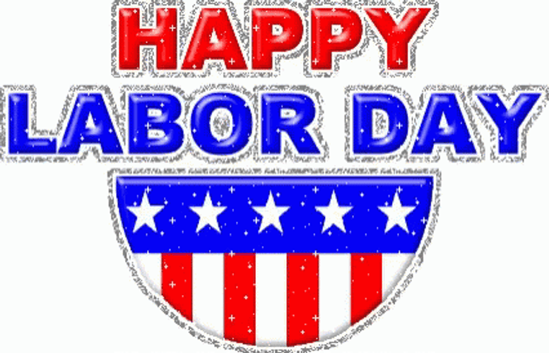 American Flag Themed Good Morning Happy Labor Day GIF