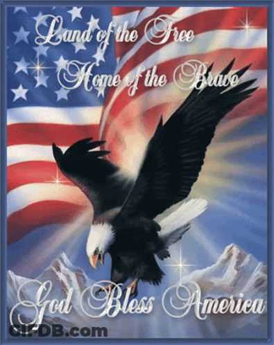 American Flag Waving God Bless America GIF