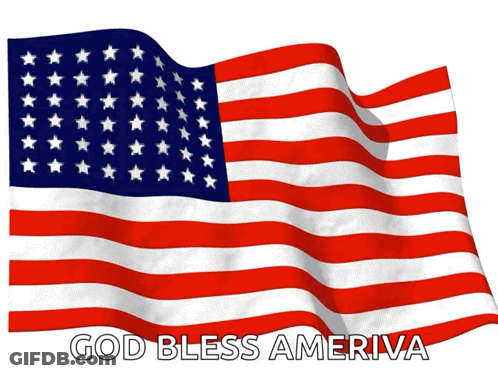 American Flag Waving God Bless Ameriva GIF