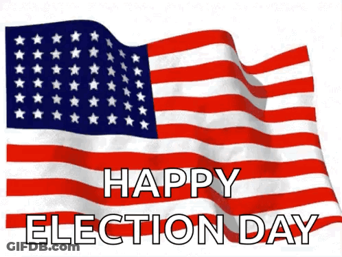 American Flag Waving Happy Election Day GIF