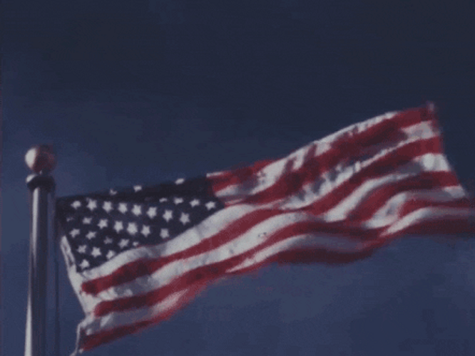 American Flag Waving Happy Fourth Of July GIF