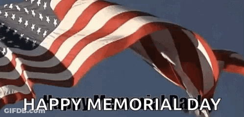 American Flag Waving Happy Memorial Day GIF
