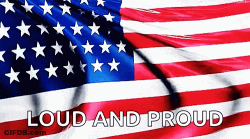 American Flag Waving Loud And Proud GIF
