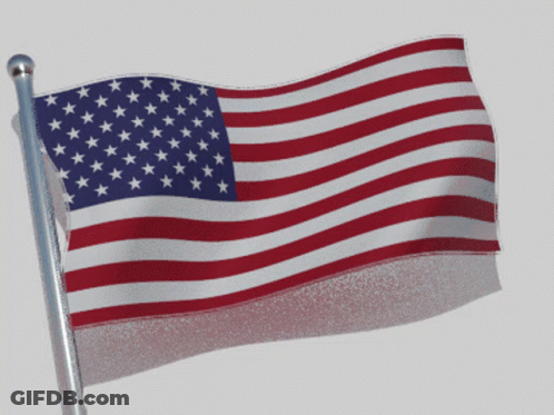 American Flag Waving On Pole GIF