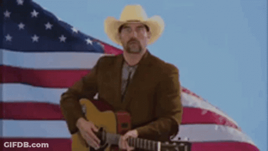 American Flag Waving USA Cowboy GIF