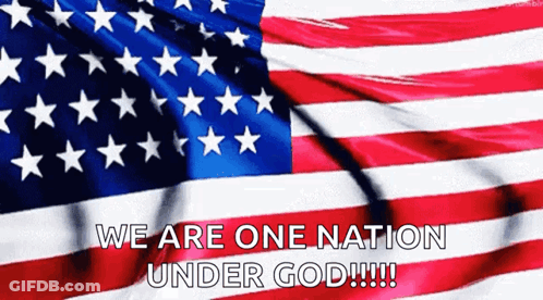 American Flag Waving We Are One Nation Under God GIF