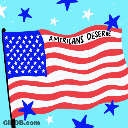 American Flag With Americans Deserve GIF