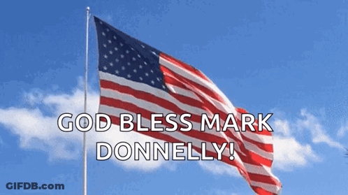American Flag With God Bless Mark Donnelly GIF