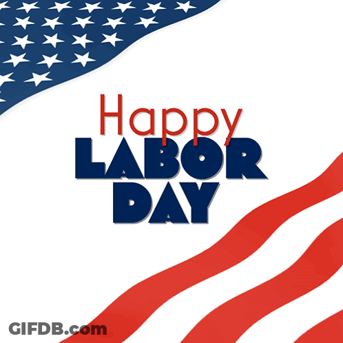 American Flag With Happy Labor Day GIF